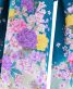 成人式振袖[かわいい系]花浅葱色に裾薄緑・黄ピンク紫のバラと百合[身長171cmまで]No.683